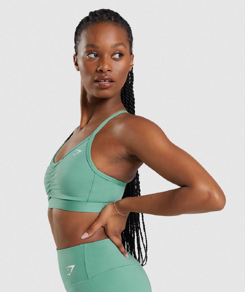 Sujetadores Deportivos Gymshark Ruched Mujer Verde | CO 2166HAP